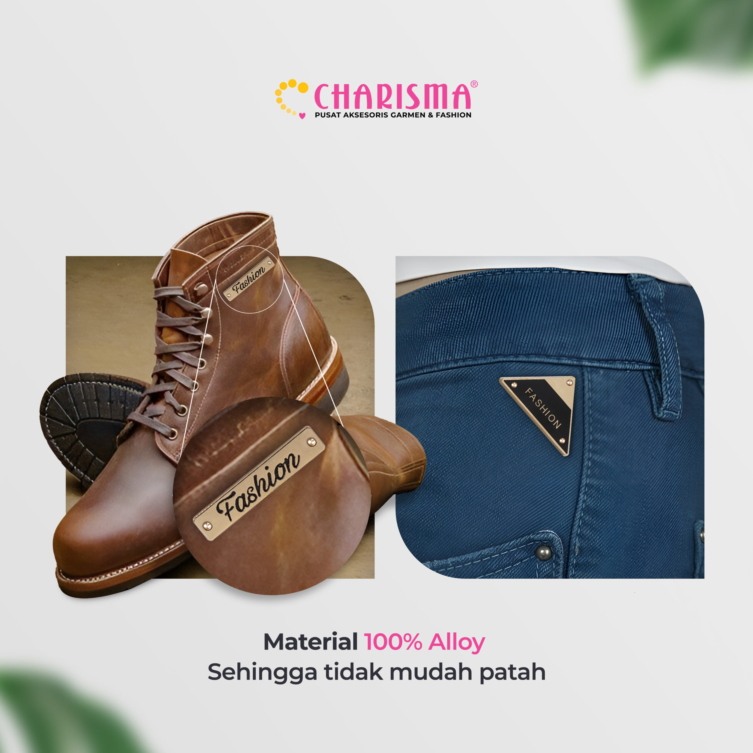 Charisma Label Plat Besi