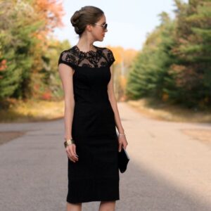 Midi Dress Renda Karet