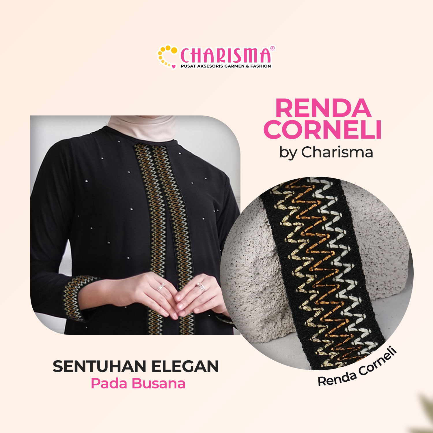 Charisma Renda Sultan Corneli untuk gamis