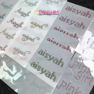 Charisma Mote Gosok Custom Huruf -Rhinestone