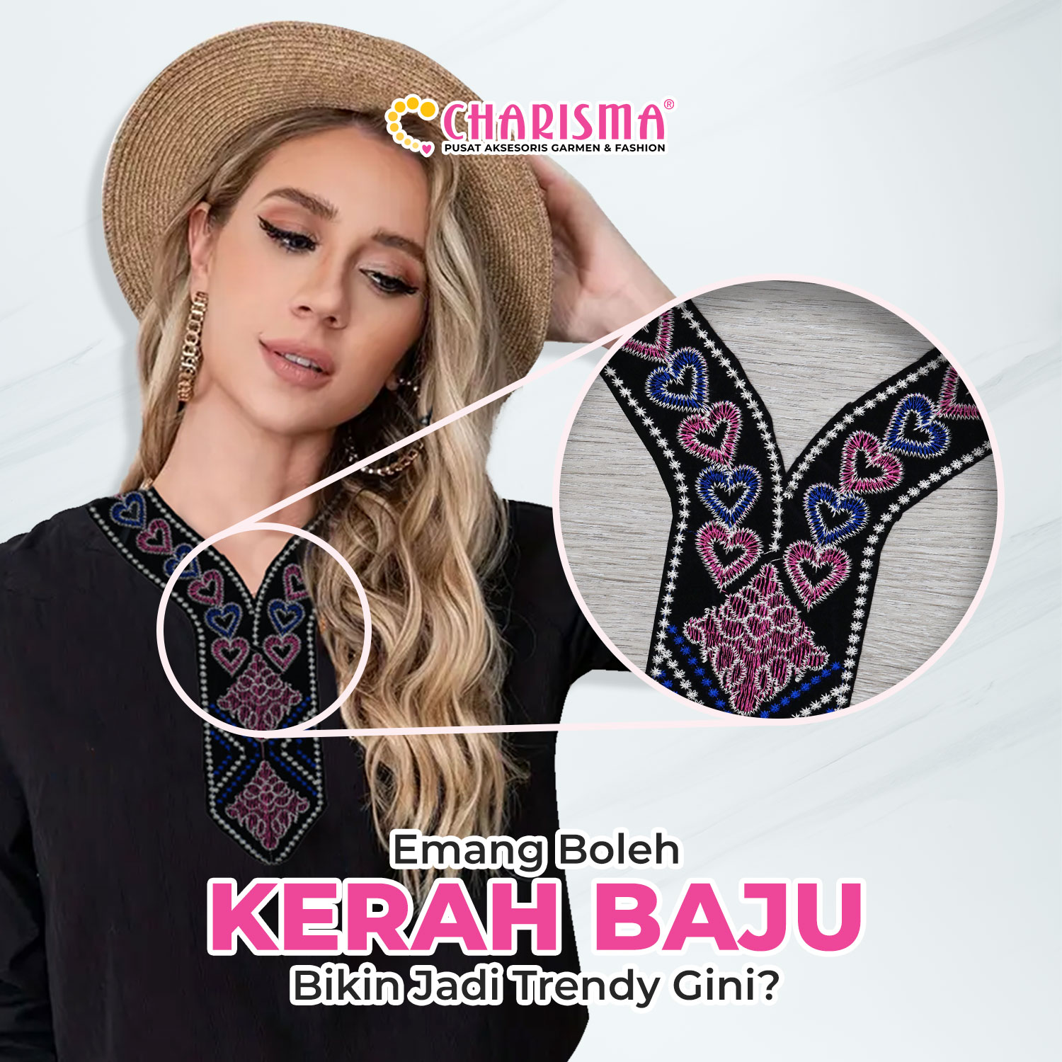 aplikasi kerah baju 