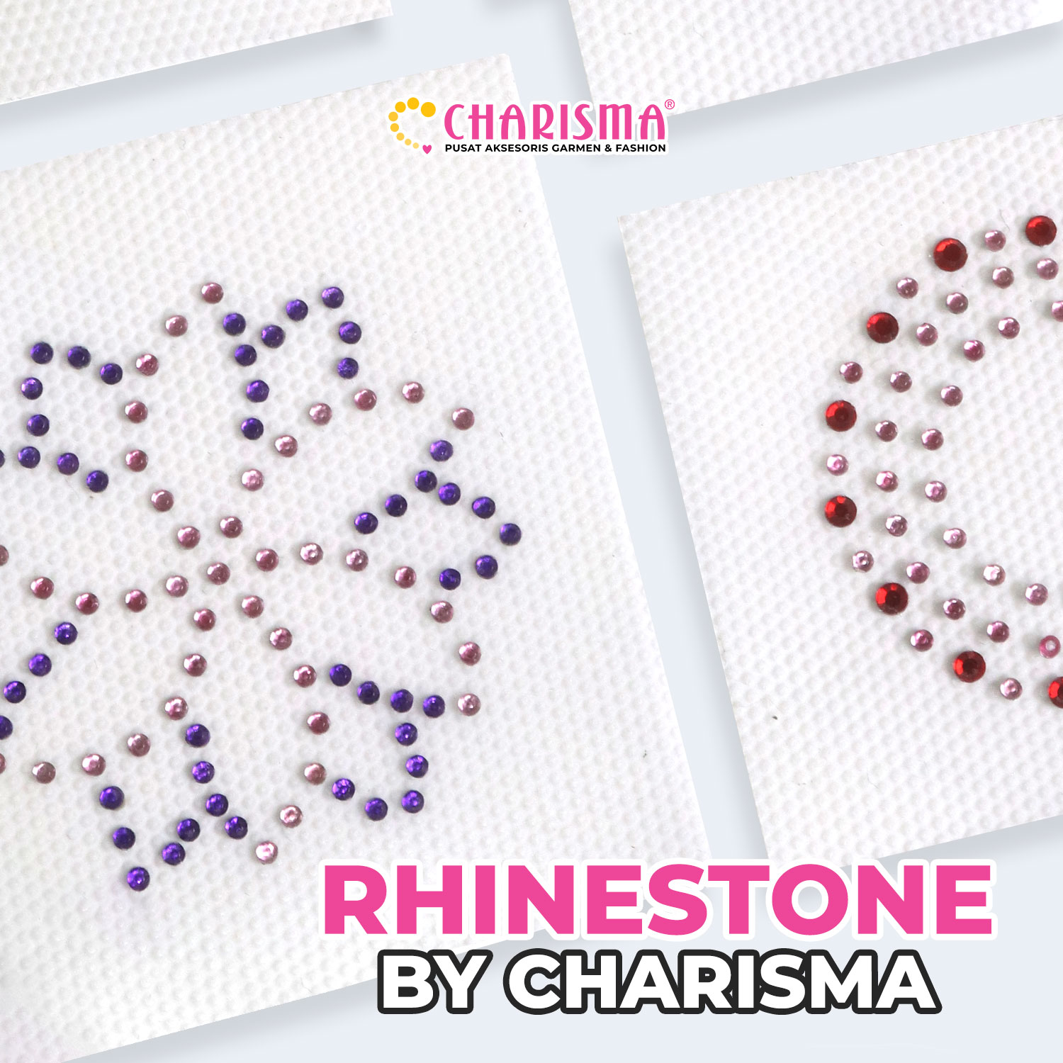 beragam variasi bentuk dan warna rhinestone hotfix