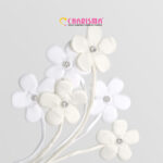 aplikasi bunga untuk menambah estetika pada pakaian.