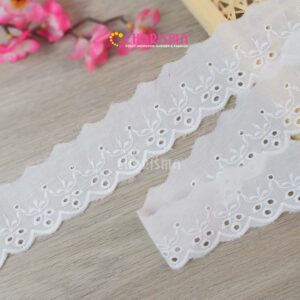 renda katun warna putih untuk aksesoris pakaian