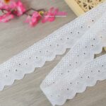 renda katun warna putih untuk aksesoris pakaian