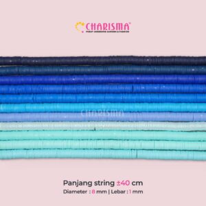 Mote Clay Polymer Biru- Clay Beads Spacer Bahan Craft