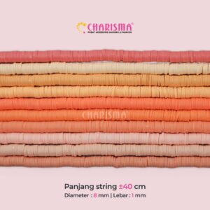 Mote Clay Polymer Orange- Clay Beads Spacer Bahan Craft