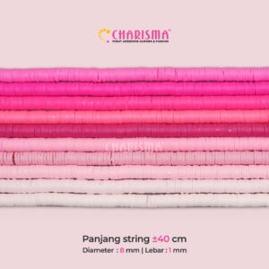 Mote Clay Polymer Pink - Clay Beads Spacer Bahan Craft