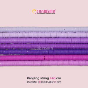 Mote Clay Polymer Ungu - Clay Beads Spacer Bahan Craft