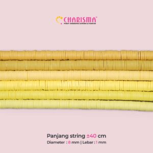 Mote Clay Polymer Kuning - Clay Beads Spacer Bahan Craft