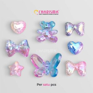 Mote Clay Pelangi - Manik Batu Kerajinan / Aksesoris DIY