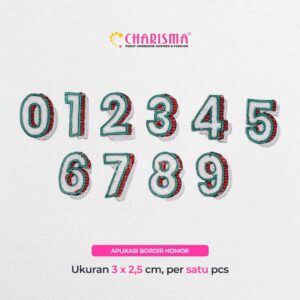 Charisma Aplikasi Patch Angka Variasi 2 - Aksesoris Baju/Tempelan
