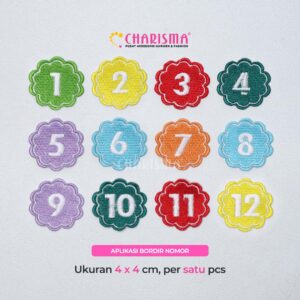 Charisma Aplikasi Patch Angka Variasi 4 - Aksesoris Baju/Tempelan - Harga Per Pcs